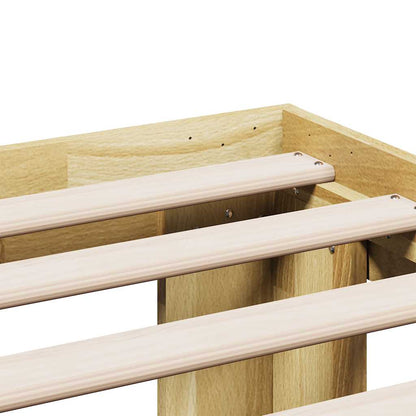 vidaXL Bed Frame without Mattress 75x190 cm Small Single Solid Wood Oak
