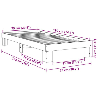 vidaXL Bed Frame without Mattress 75x190 cm Small Single Solid Wood Oak