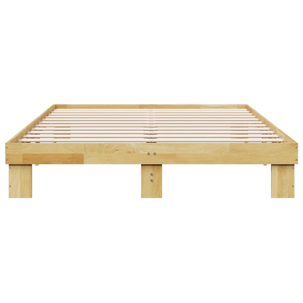 vidaXL Bed Frame without Mattress 135x190 cm Solid Wood Oak