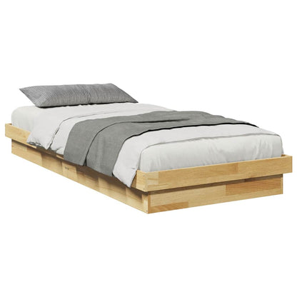 vidaXL Bed Frame Without Mattress 100x200 cm Solid Oak Wood