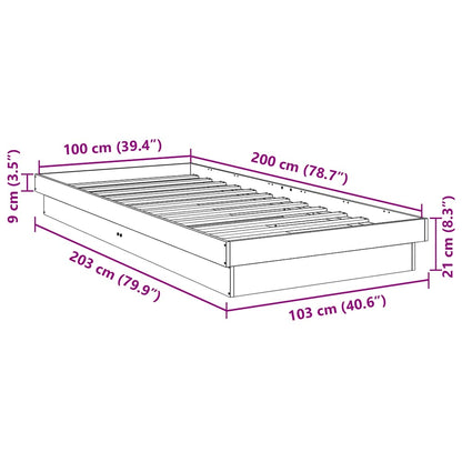 vidaXL Bed Frame Without Mattress 100x200 cm Solid Oak Wood