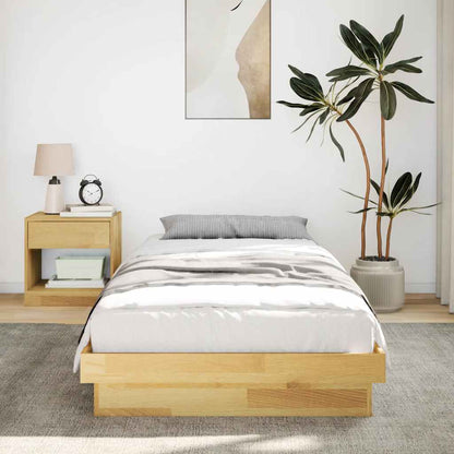 vidaXL Bed Frame Without Mattress 75x190 cm Solid Oak Wood