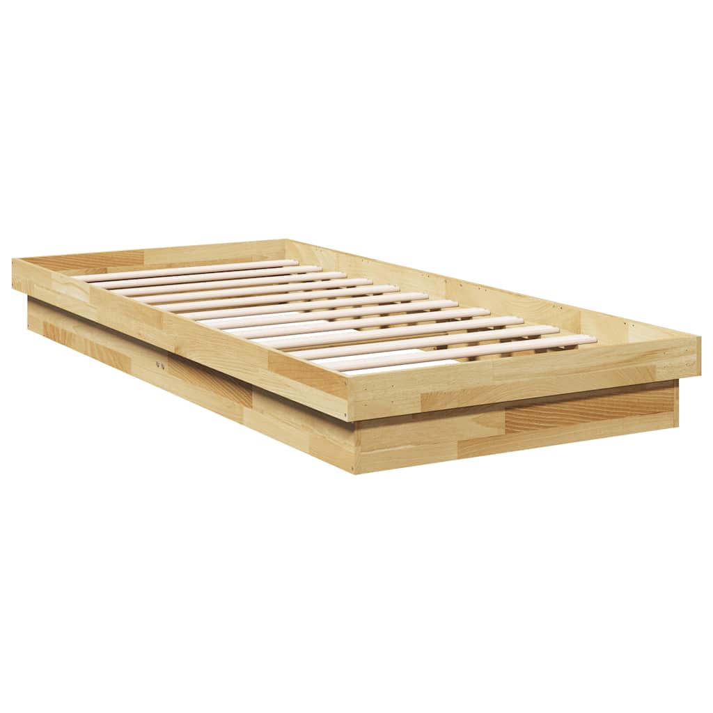 vidaXL Bed Frame Without Mattress 75x190 cm Solid Oak Wood