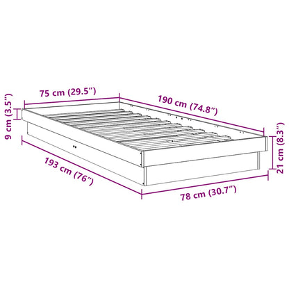 vidaXL Bed Frame Without Mattress 75x190 cm Solid Oak Wood