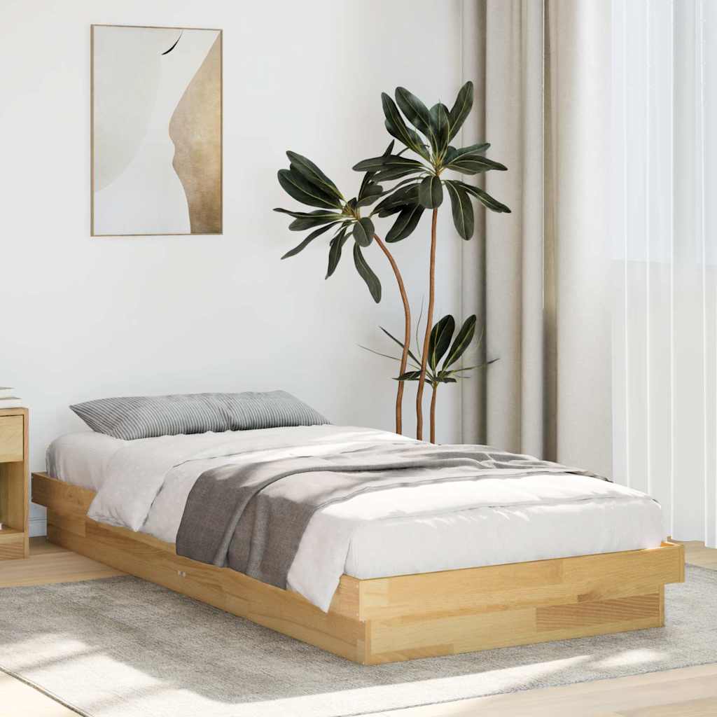 vidaXL Bed Frame Without Mattress 75x190 cm Solid Oak Wood