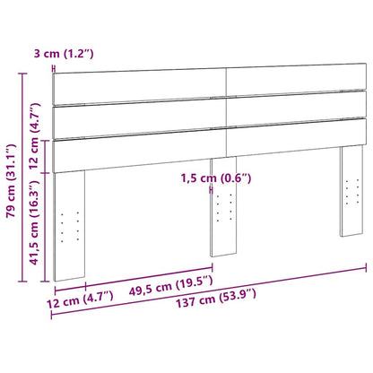 vidaXL Headboard 135 cm Solid Wood Oak