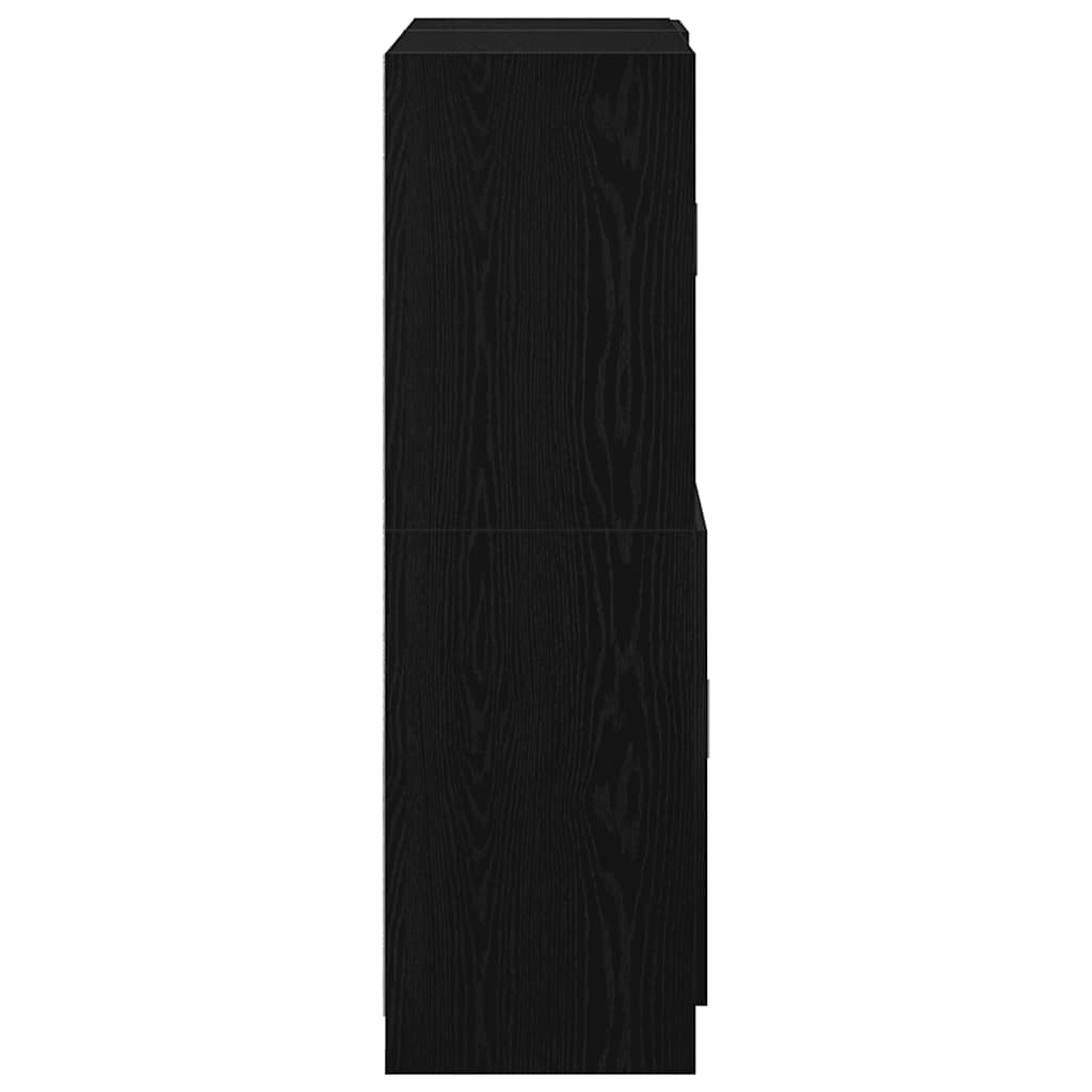 vidaXL 2 Piece Kitchen Cabinet Set Black Engineered Wood