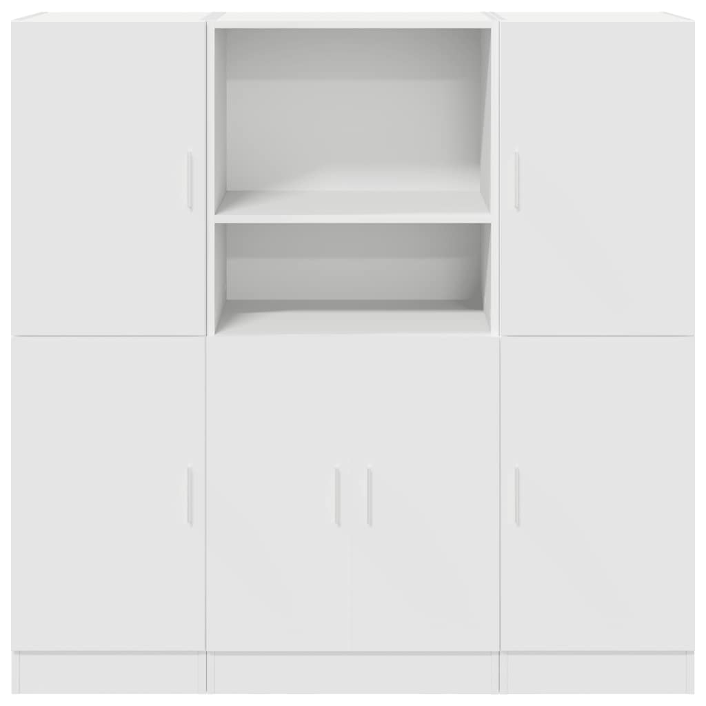 vidaXL 3 Piece Kitchen Cabinet Set White Engineered Wood