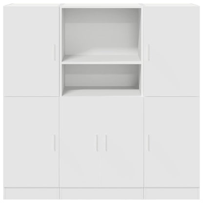 vidaXL 3 Piece Kitchen Cabinet Set White Engineered Wood