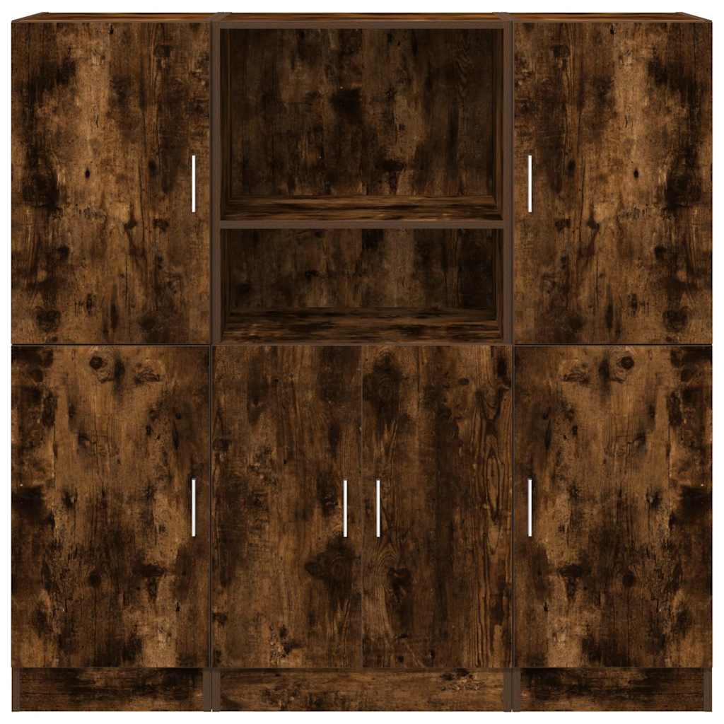 vidaXL 3 Piece Kitchen Cabinet Set Smoked Oak Engineered Wood
