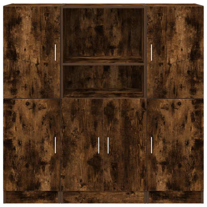 vidaXL 3 Piece Kitchen Cabinet Set Smoked Oak Engineered Wood