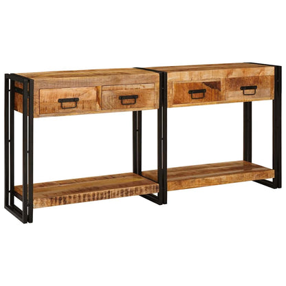 vidaXL Console Tables 2 pcs Brown 161 x 33 x 75 cm Solid Mango Wood
