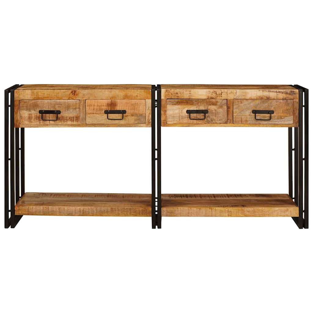 vidaXL Console Tables 2 pcs Brown 161 x 33 x 75 cm Solid Mango Wood