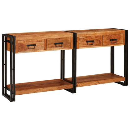 vidaXL Console Tables 2 pcs Brown 161 x 33 x 75 cm Solid Acacia Wood