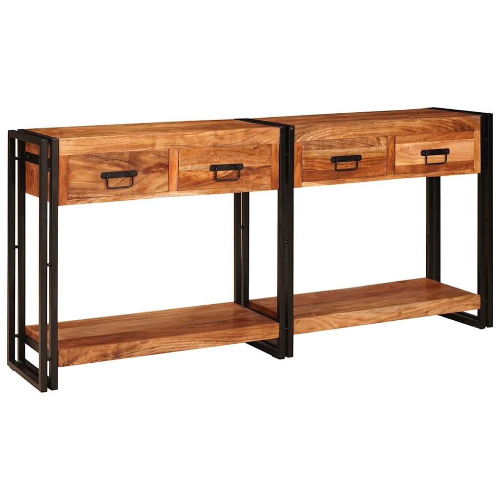 vidaXL Console Tables 2 pcs Brown 161 x 33 x 75 cm Solid Acacia Wood