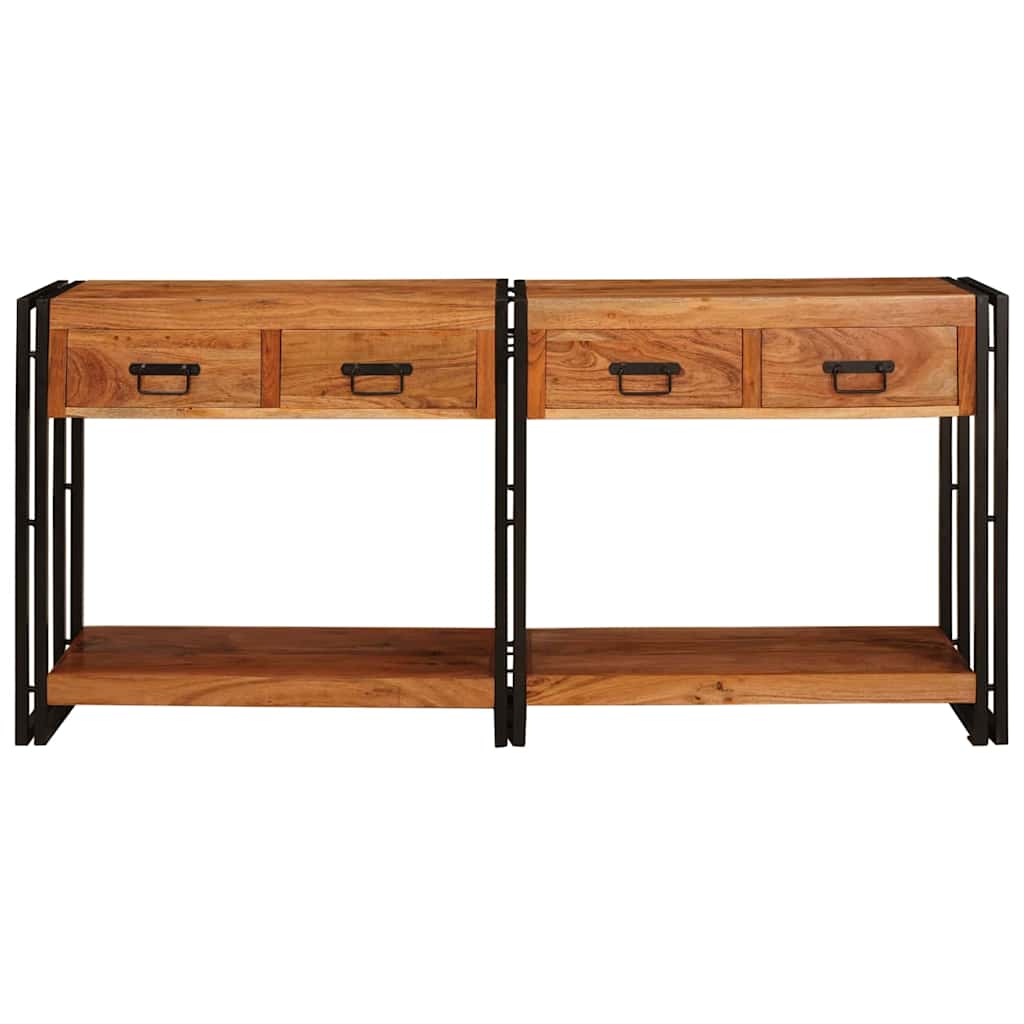 vidaXL Console Tables 2 pcs Brown 161 x 33 x 75 cm Solid Acacia Wood