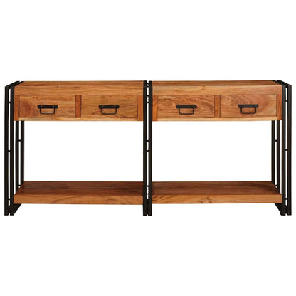 vidaXL Console Tables 2 pcs Brown 161 x 33 x 75 cm Solid Acacia Wood