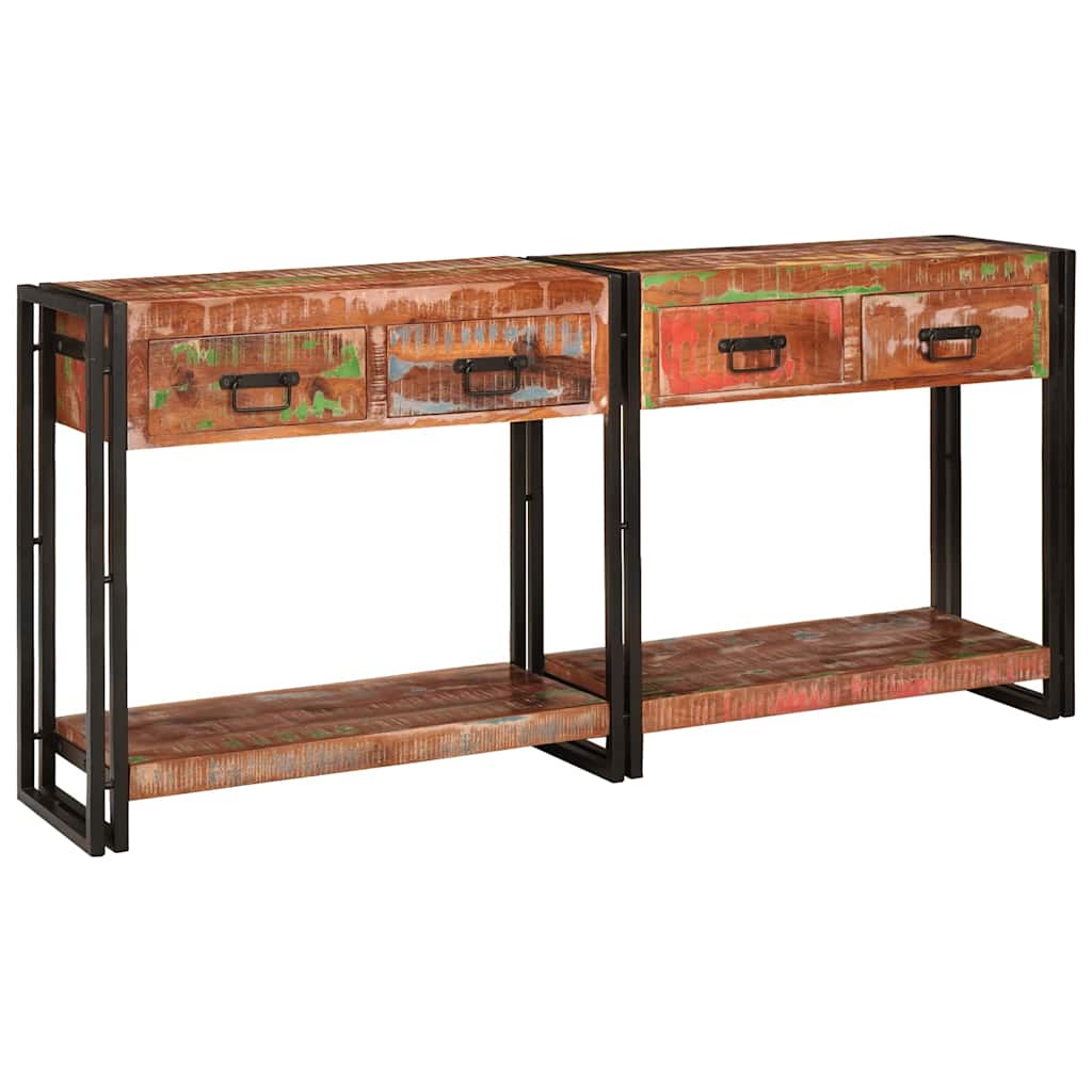 vidaXL Console Tables with Drawer 2 pcs Multicolour 161 x 33 x 75 cm