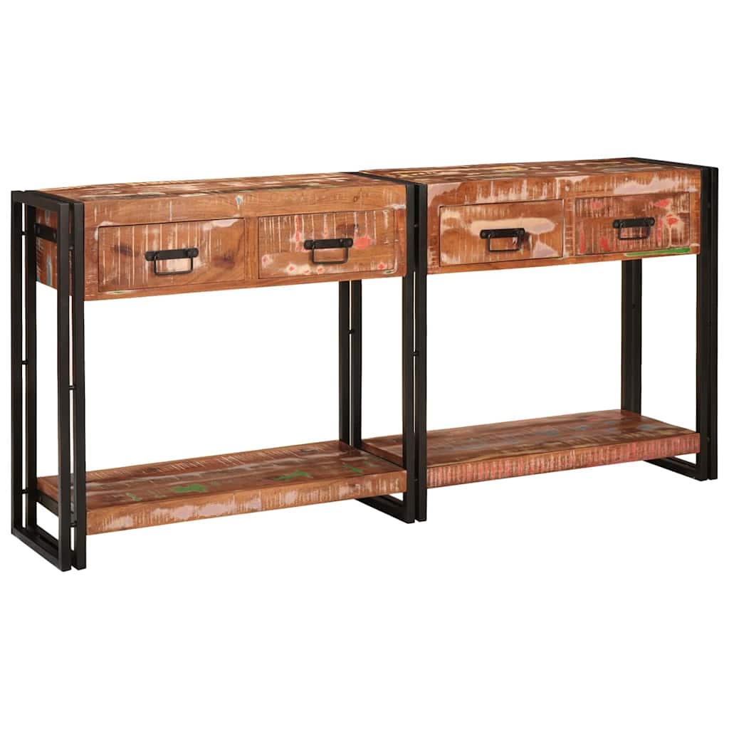 vidaXL Console Tables with Drawer 2 pcs Multicolour 161 x 33 x 75 cm