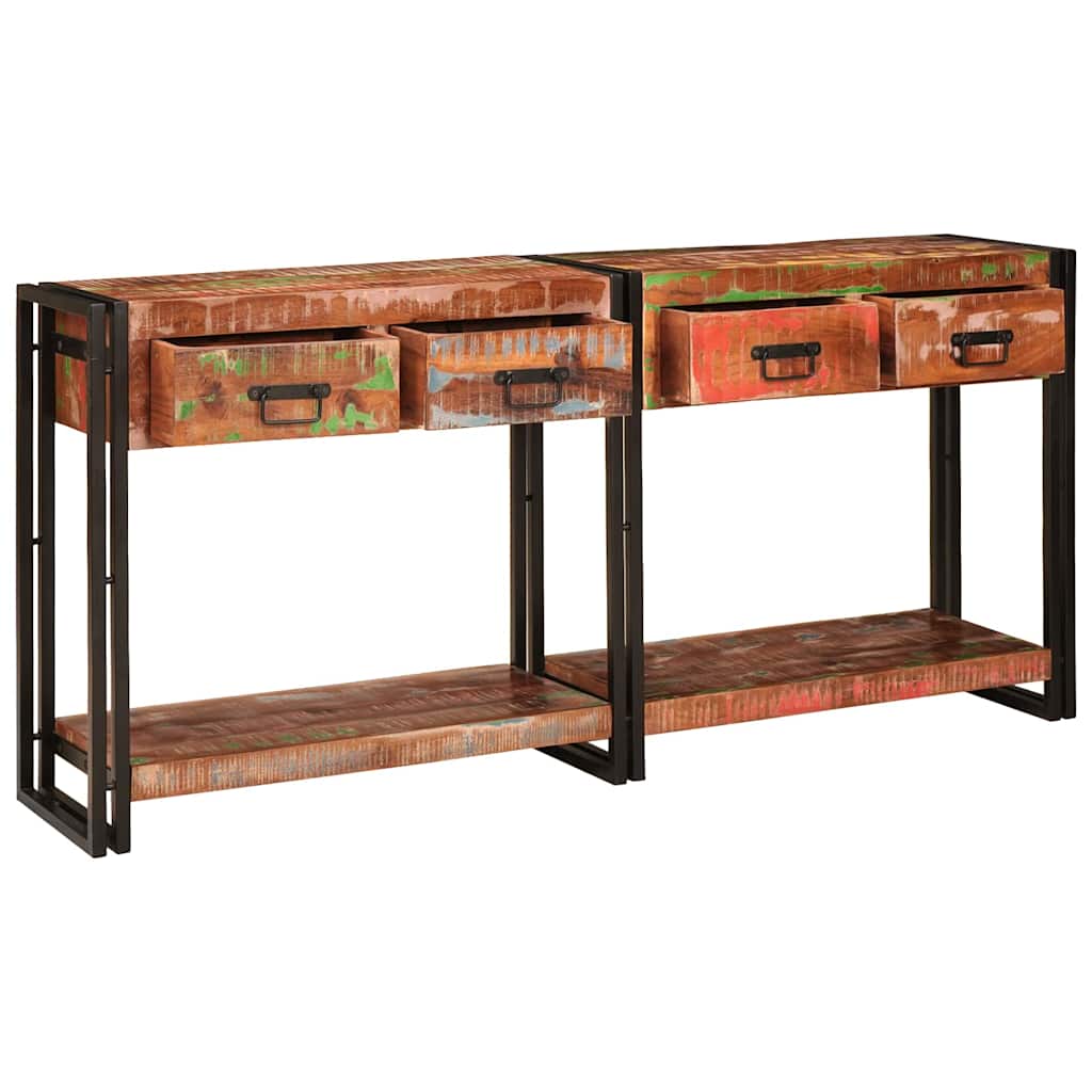 vidaXL Console Tables with Drawer 2 pcs Multicolour 161 x 33 x 75 cm