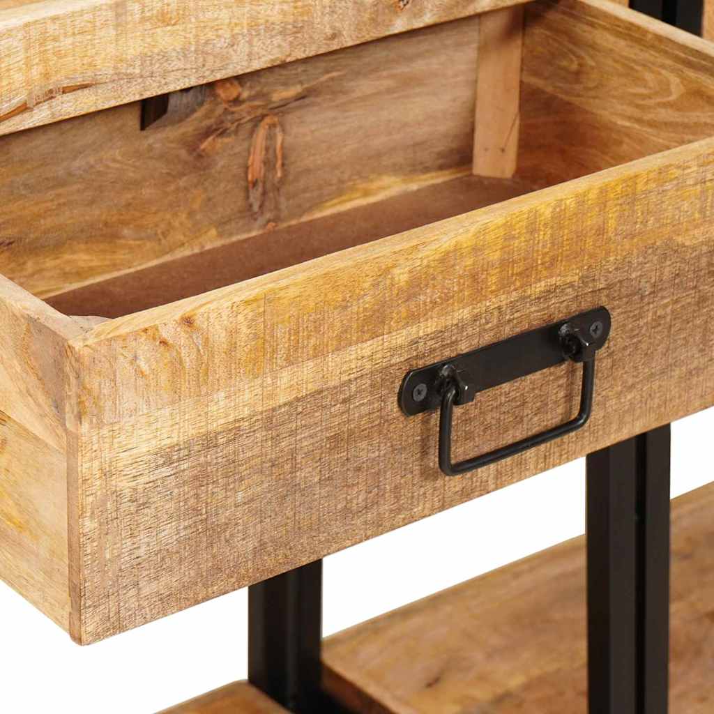 vidaXL Console Tables 2 pcs Brown 200 x 33 x 75 cm Solid Mango Wood