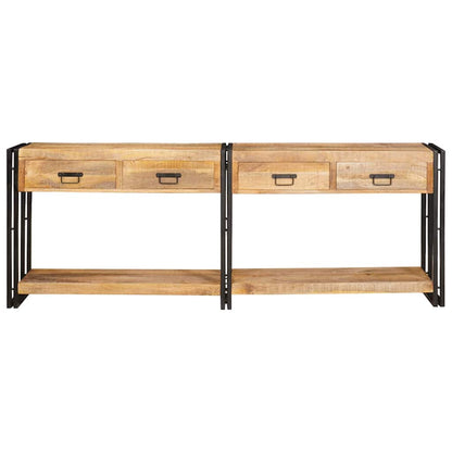 vidaXL Console Tables 2 pcs Brown 200 x 33 x 75 cm Solid Mango Wood
