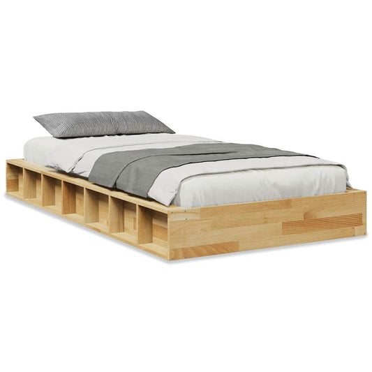 vidaXL Bed Frame | Oak | Solid oak wood | Single | Storage | Bed Frame