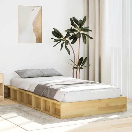 vidaXL Bed Frame | Oak | Solid oak wood | Single | Storage | Bed Frame