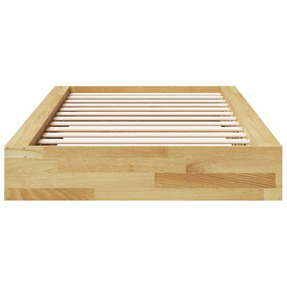 vidaXL Bed Frame | Oak | Solid Oak Wood, Plywood | Single | Bed Frame