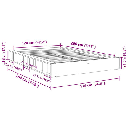 vidaXL Bed Frame | Oak | Solid Oak wood | Double | Storage | Bed Frame