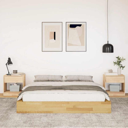vidaXL Bed Frame | Oak | Solid Oak Wood, Plywood Slats | Double | Bed Frame