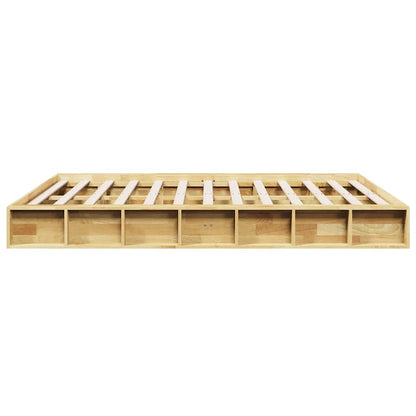 vidaXL Bed Frame | Oak | Solid Oak Wood, Plywood Slats | Double | Bed Frame