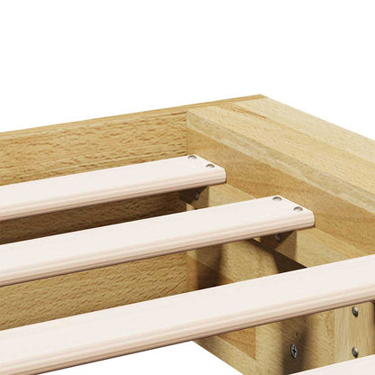 vidaXL Bed Frame | Oak | Solid oak wood, Plywood | Double | Storage | Bed Frame