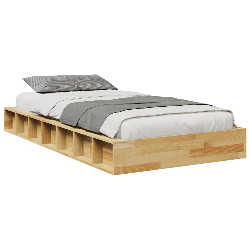 vidaXL Bed Frame | Oak | Solid oak wood | Single | Bed Frame | Rectangular
