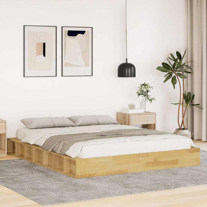 vidaXL Bed Frame | Oak | Solid oak wood | Double | Rectangle | Rustic | Durable