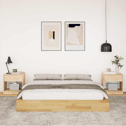 vidaXL Bed Frame without Mattress 140x190 cm Solid Wood Oak