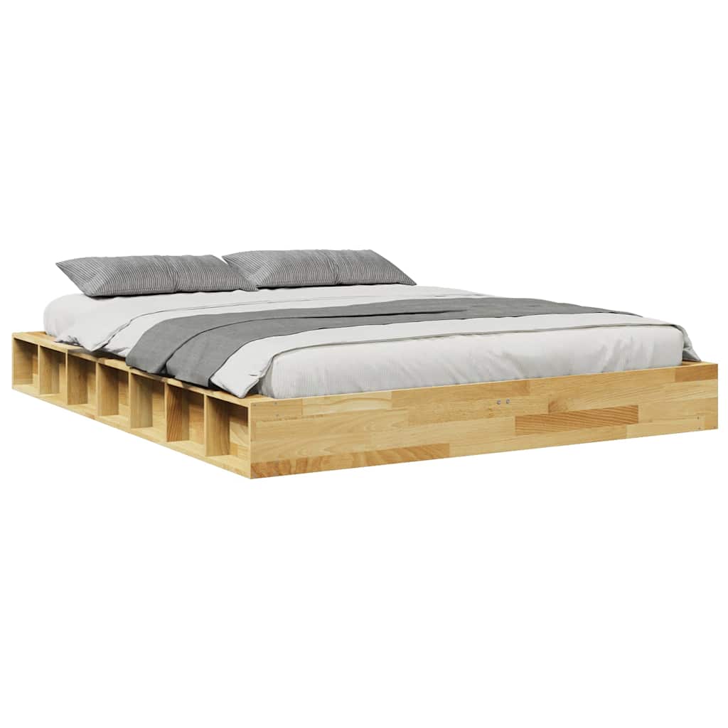 vidaXL Bed Frame without Mattress 140x190 cm Solid Wood Oak