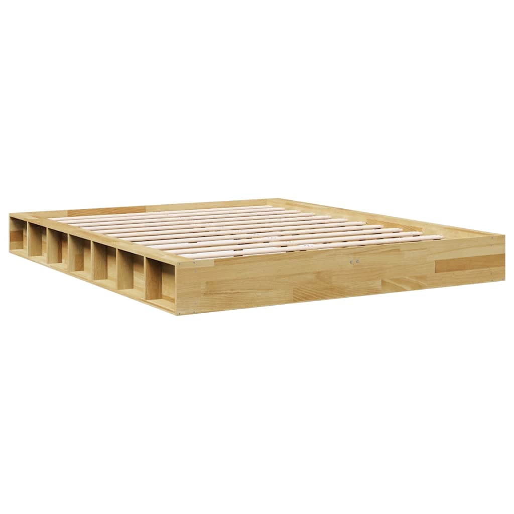 vidaXL Bed Frame without Mattress 140x190 cm Solid Wood Oak