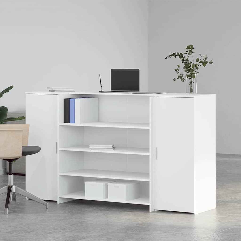 vidaXL Reception Desk White 180x50x103.5 cm Engineered Wood