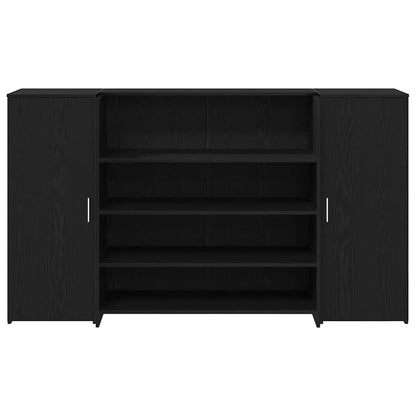 vidaXL Reception Desk Black Oak 180x50x103.5 cm Engineered Wood