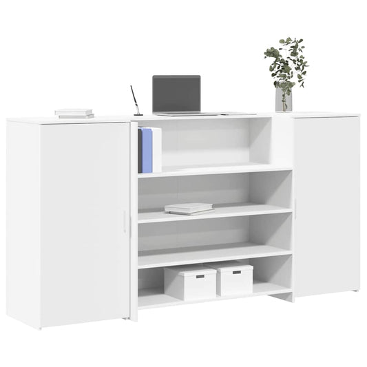 vidaXL Reception Desk White 200x50x103,5 cm Engineered Wood