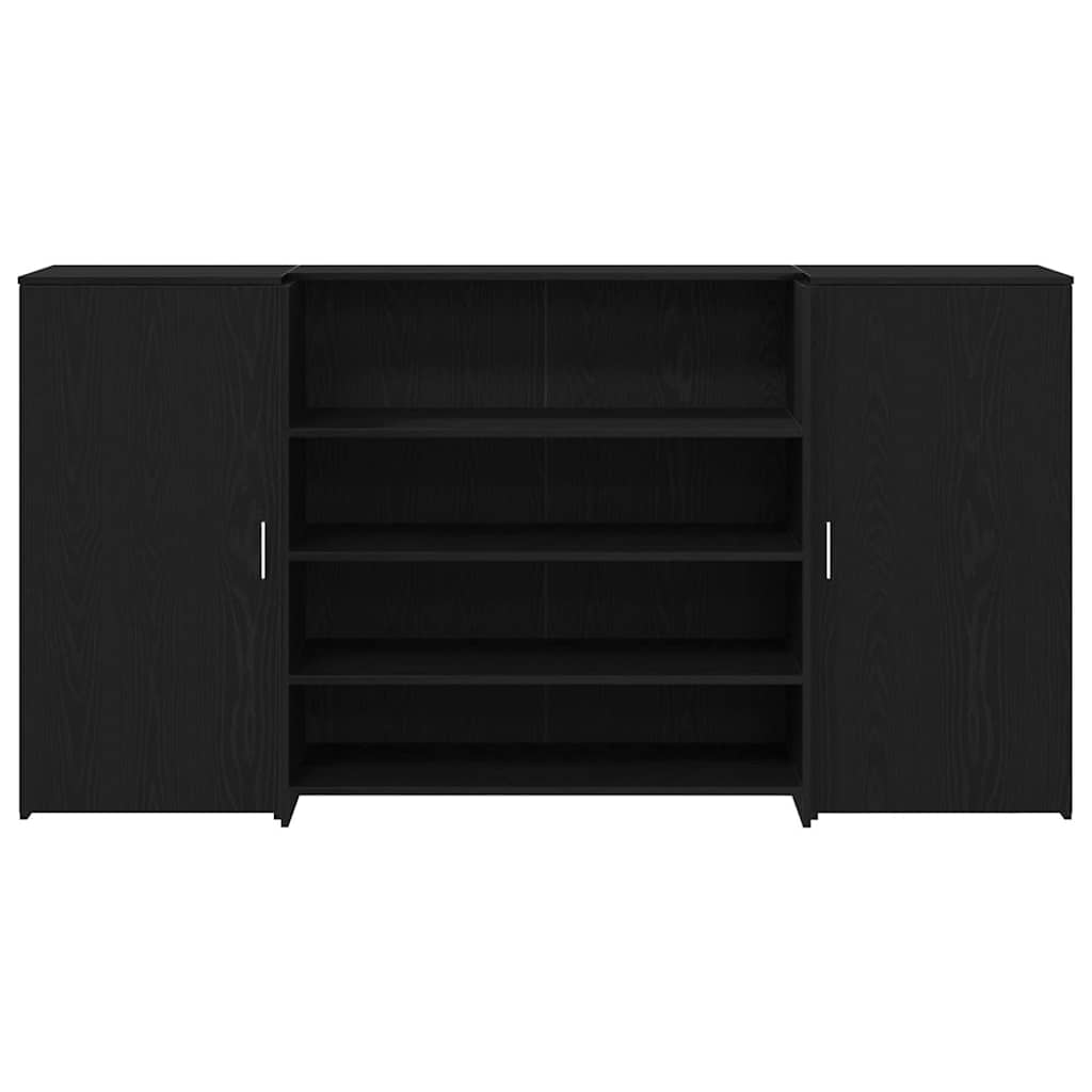 vidaXL Reception Desk Black Oak 200x50x103.5 cm Engineered Wood