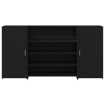 vidaXL Reception Desk Black Oak 200x50x103.5 cm Engineered Wood
