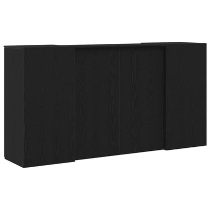 vidaXL Reception Desk Black Oak 200x50x103.5 cm Engineered Wood