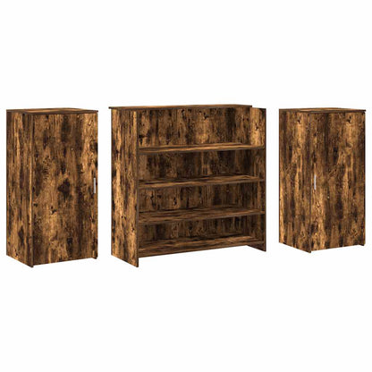 vidaXL Reception Desk Smoked Oak 200x50x103.5 cm Engineered Wood