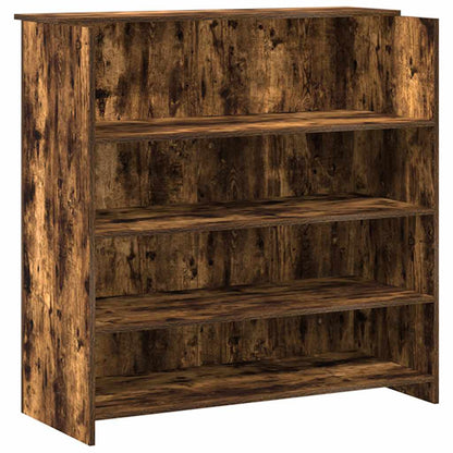 vidaXL Reception Desk Smoked Oak 200x50x103.5 cm Engineered Wood