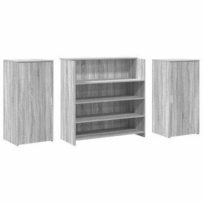 vidaXL Reception Desk Grey Sonoma 200x50x103.5 cm Engineered Wood