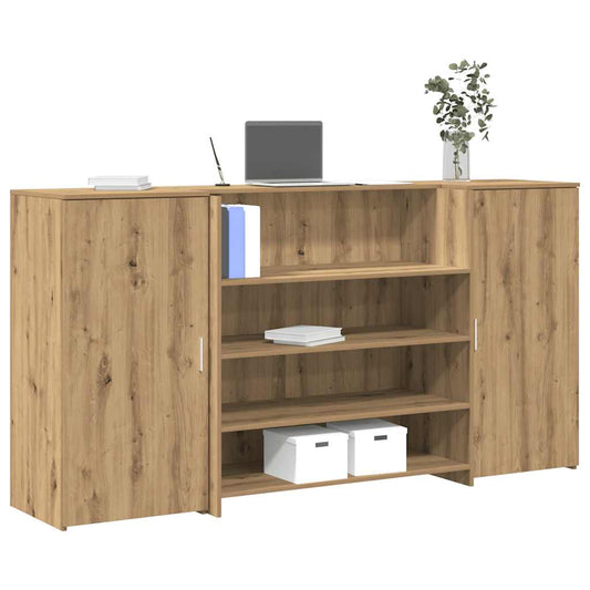 vidaXL Reception Desk Artisan Oak 200x50x103,5 cm Engineered Wood