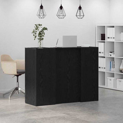 vidaXL Reception Desk Black Oak 135x50x103.5 cm Engineered Wood