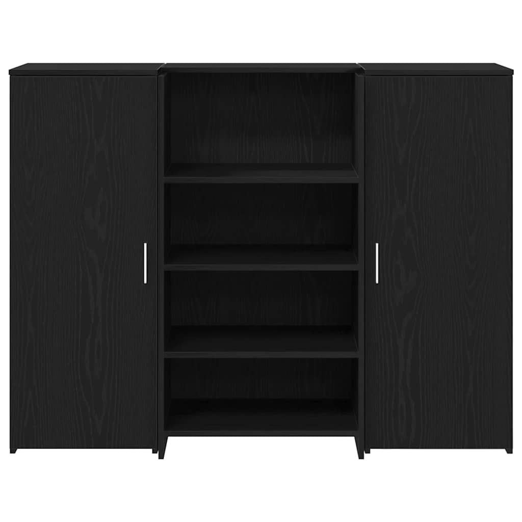 vidaXL Reception Desk Black Oak 135x50x103.5 cm Engineered Wood